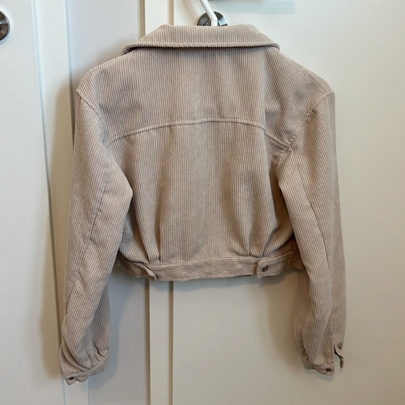 SHEIN EZwear Drop Shoulder Flap Detail Crop Corduroy Jacket (Size S) - Picture 2 of 2